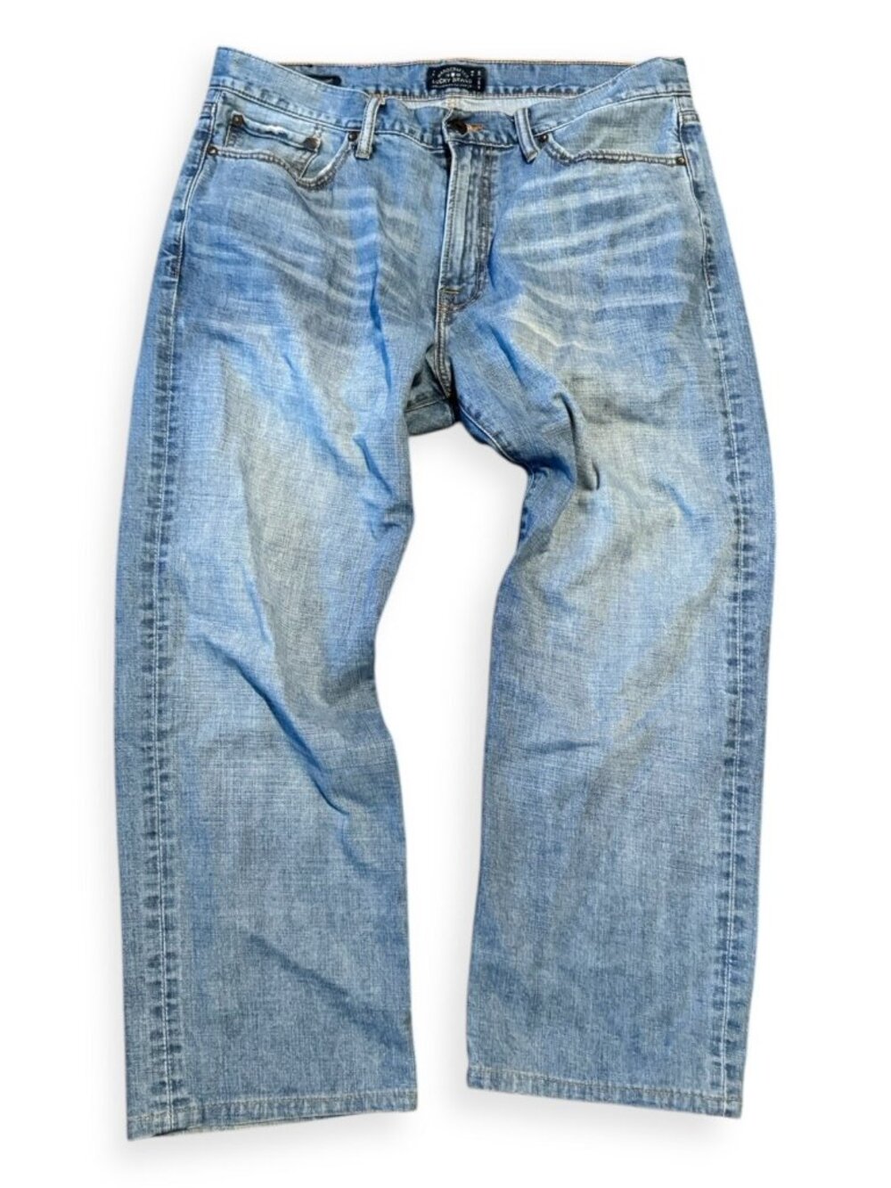 Vintage LUCKY BRAND Men’s 36x30 363 Straight Jeans Zip Fly Medium Wash Stretch